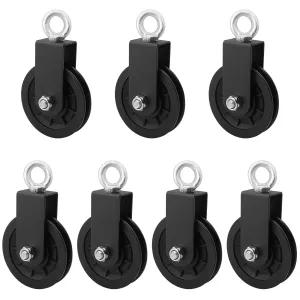 7 Pack 3.54 inch/90 mm Traction Silent Nylon Gym Cable Pulley Wheel, Rotation 360 Degree Traction Wheel, High-Quality, Strong Bearing Capacity,for LAT Pulley System DIY Gym Pulley System. by GENHAKON