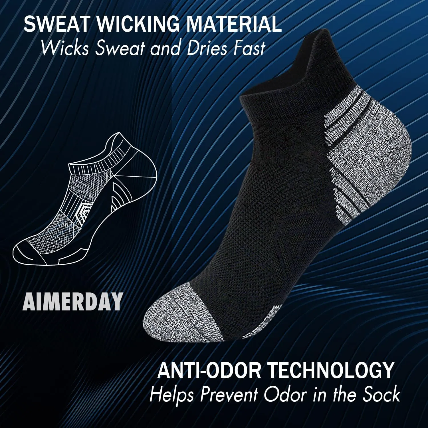 Athletic Ankle Womens Socks Running Compression Socks for Women Cozy 5 Pack Low Cut Performance Soft Tab Socks