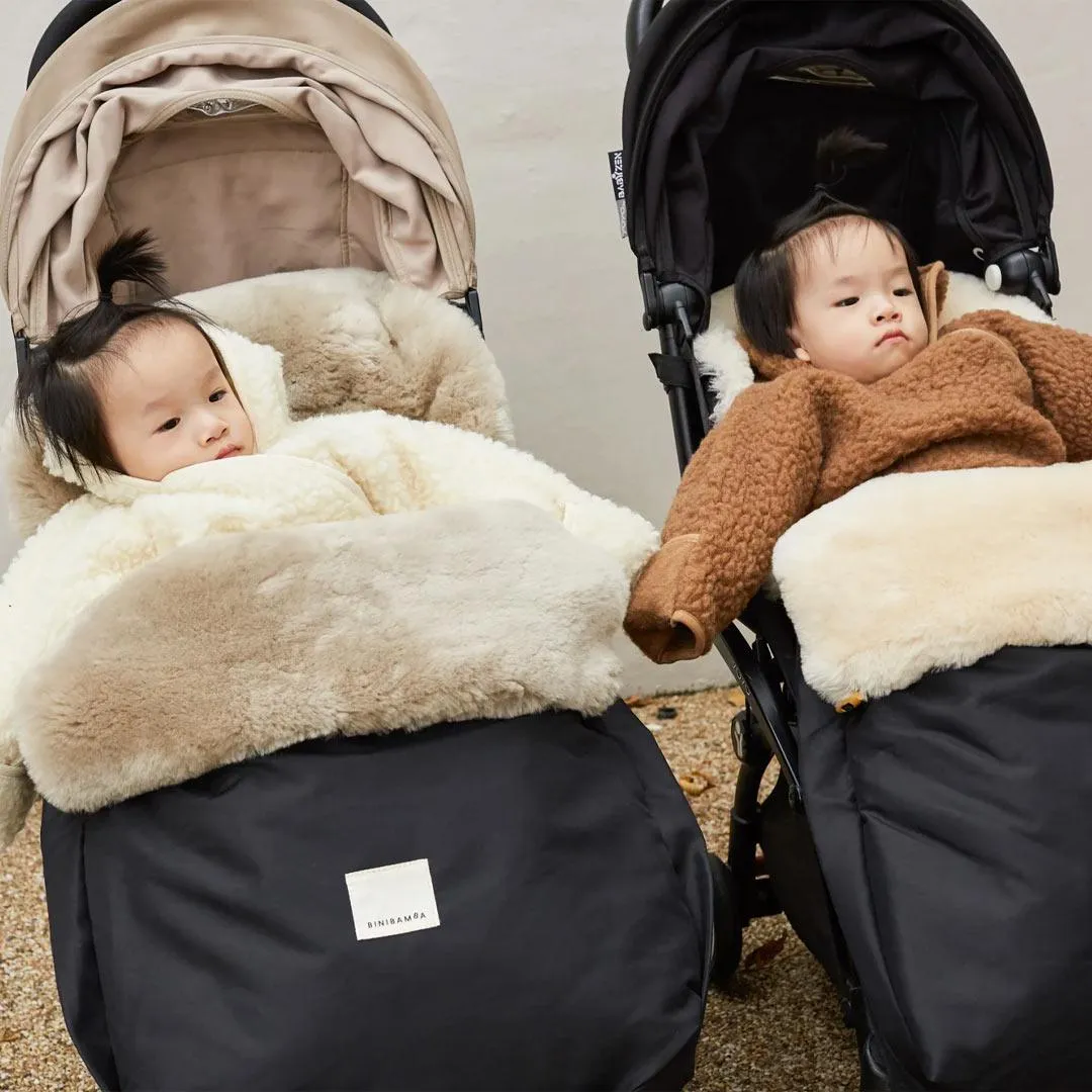 BINIBAMBA Merino Sheepskin Puffmuff - Toast
