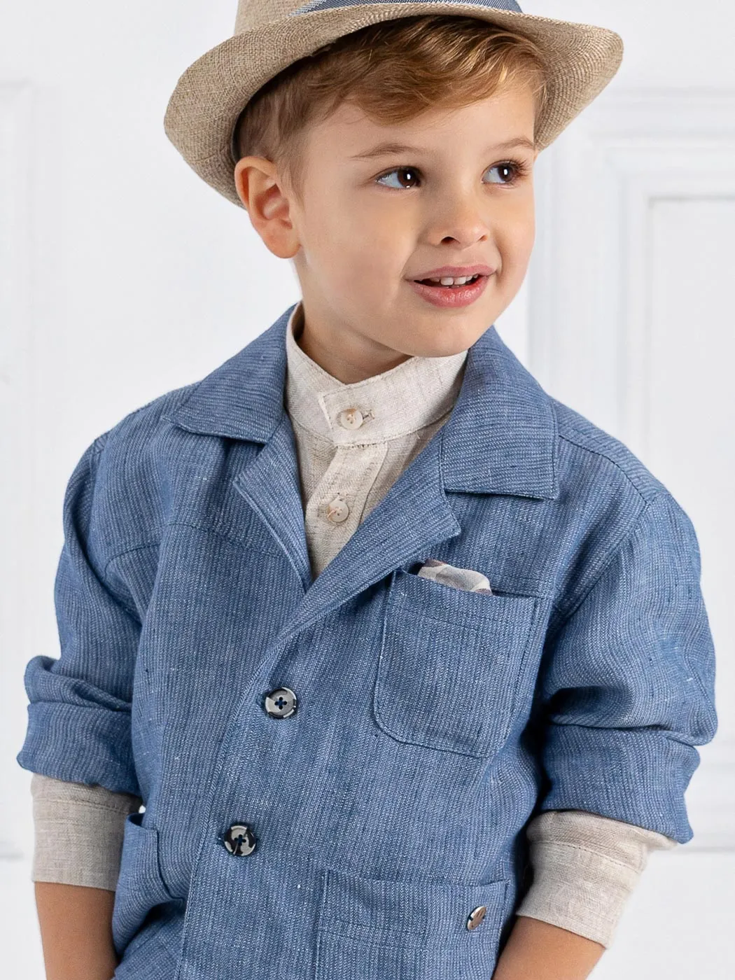 Boy's Linen Baptism outfit set 5pcs - BERND