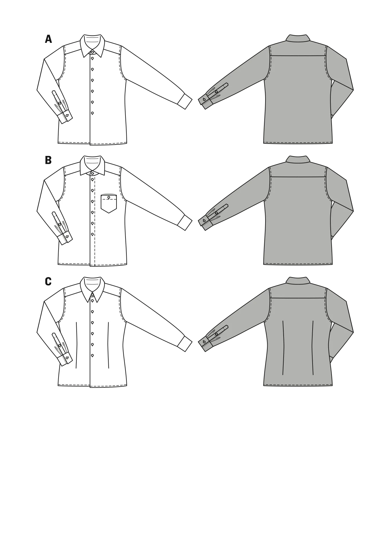 Burda 7045 Mens' Shirt Pattern