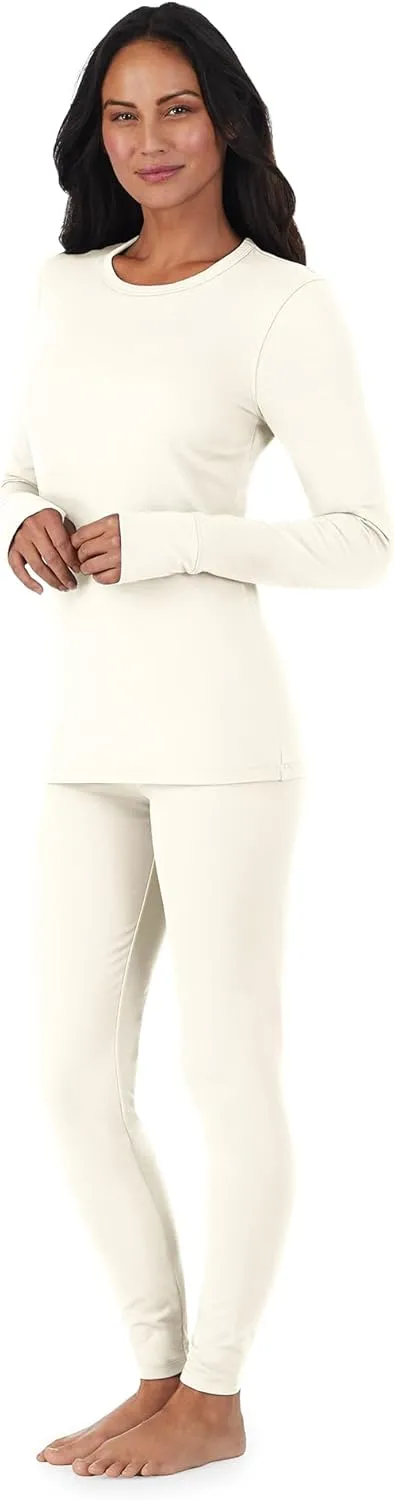 Cuddl Duds Womens Fleece Lined Thermal Base Layer Set  Long Sleeve Shirt & Leggings for Cold Weather  Lounge Set for Women