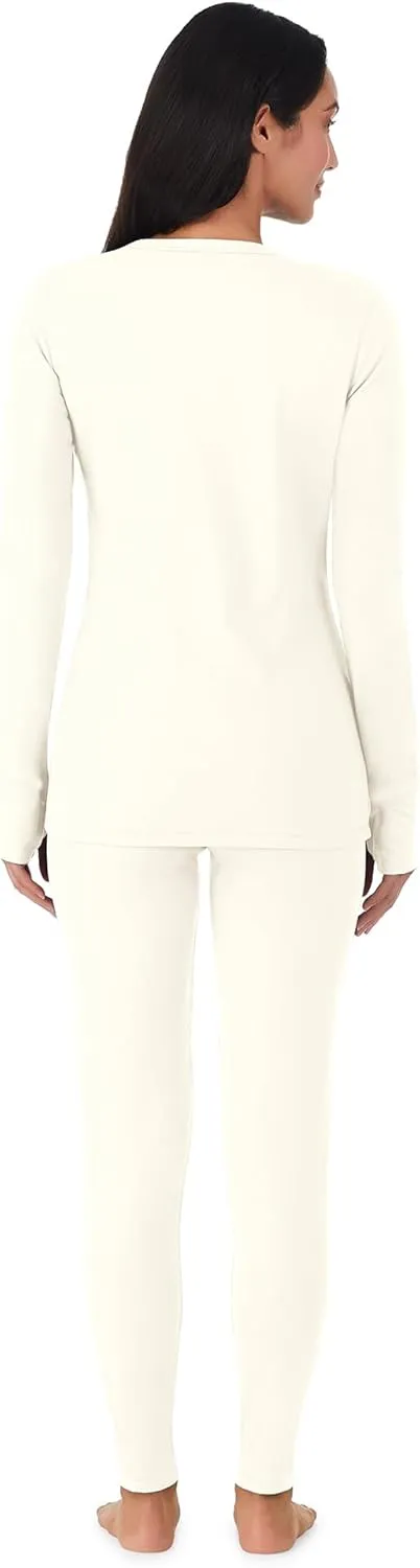 Cuddl Duds Womens Fleece Lined Thermal Base Layer Set  Long Sleeve Shirt & Leggings for Cold Weather  Lounge Set for Women