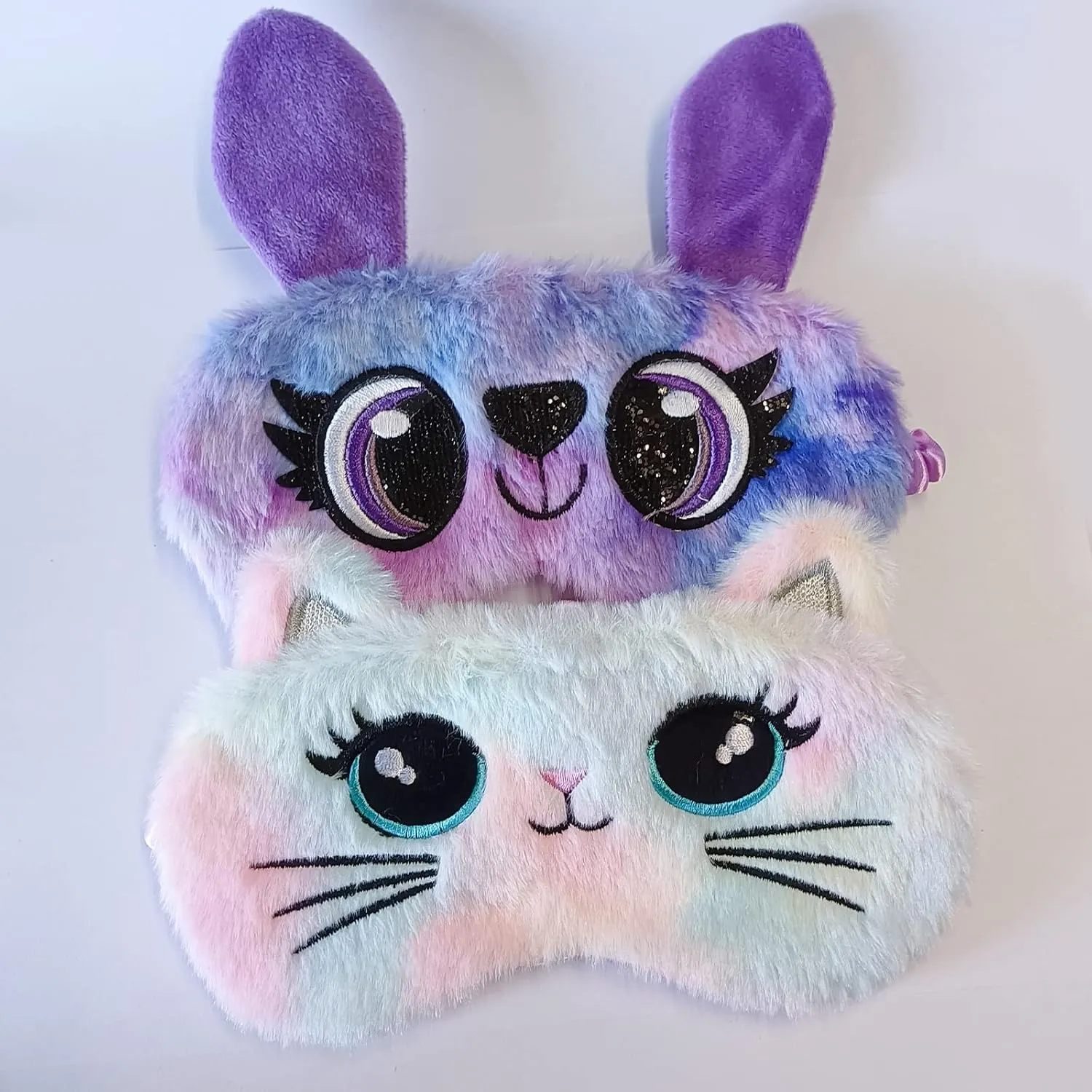 Cute Animal Sleeping Mask Soft Plush Blindfold Cute Rabbit Panda Koala Eye Cover Eyeshade for Kids Teens Girls Women (Big Eyes Cat)