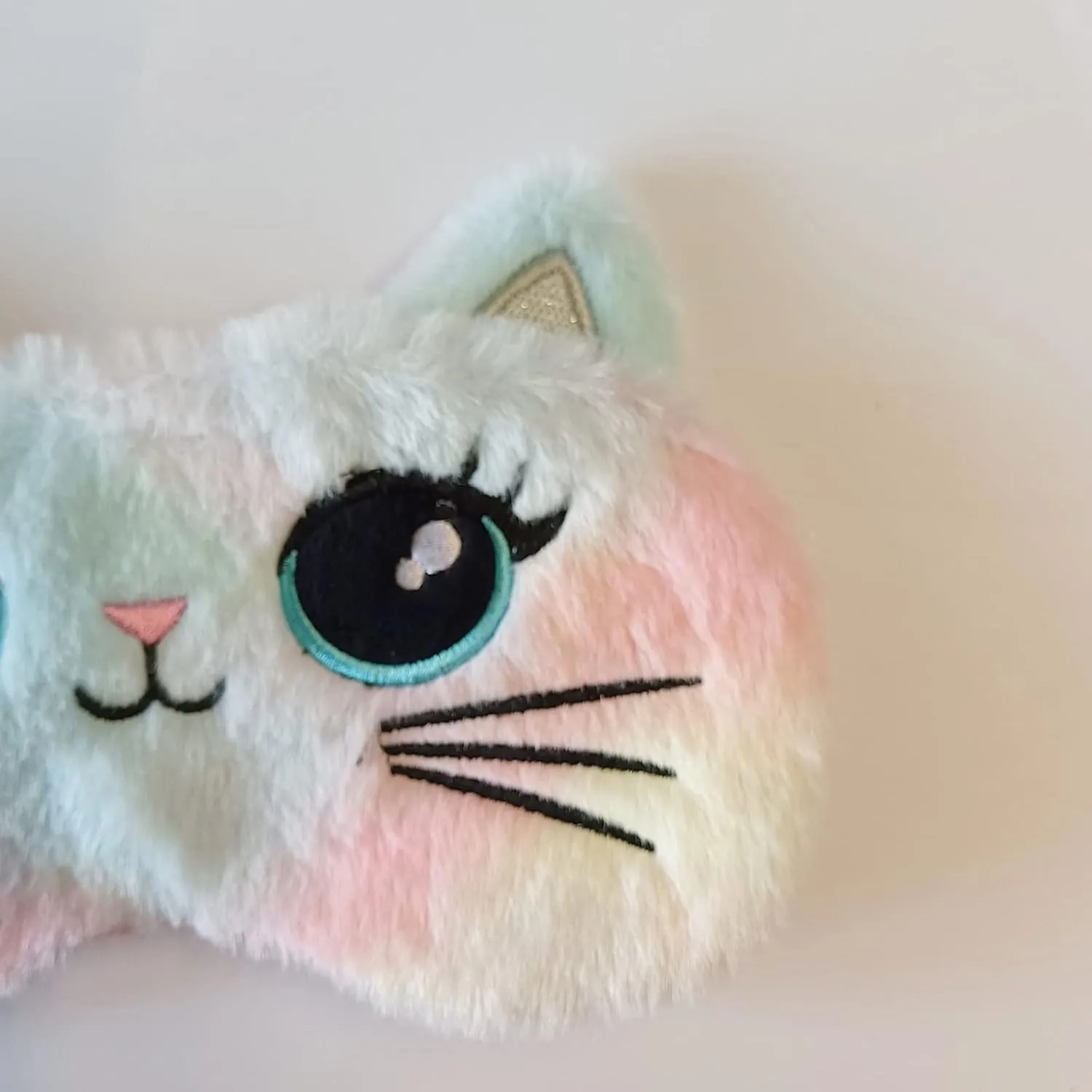 Cute Animal Sleeping Mask Soft Plush Blindfold Cute Rabbit Panda Koala Eye Cover Eyeshade for Kids Teens Girls Women (Big Eyes Cat)