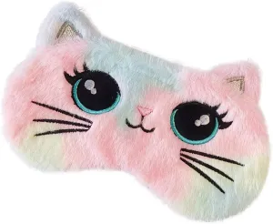 Cute Animal Sleeping Mask Soft Plush Blindfold Cute Rabbit Panda Koala Eye Cover Eyeshade for Kids Teens Girls Women (Big Eyes Cat)