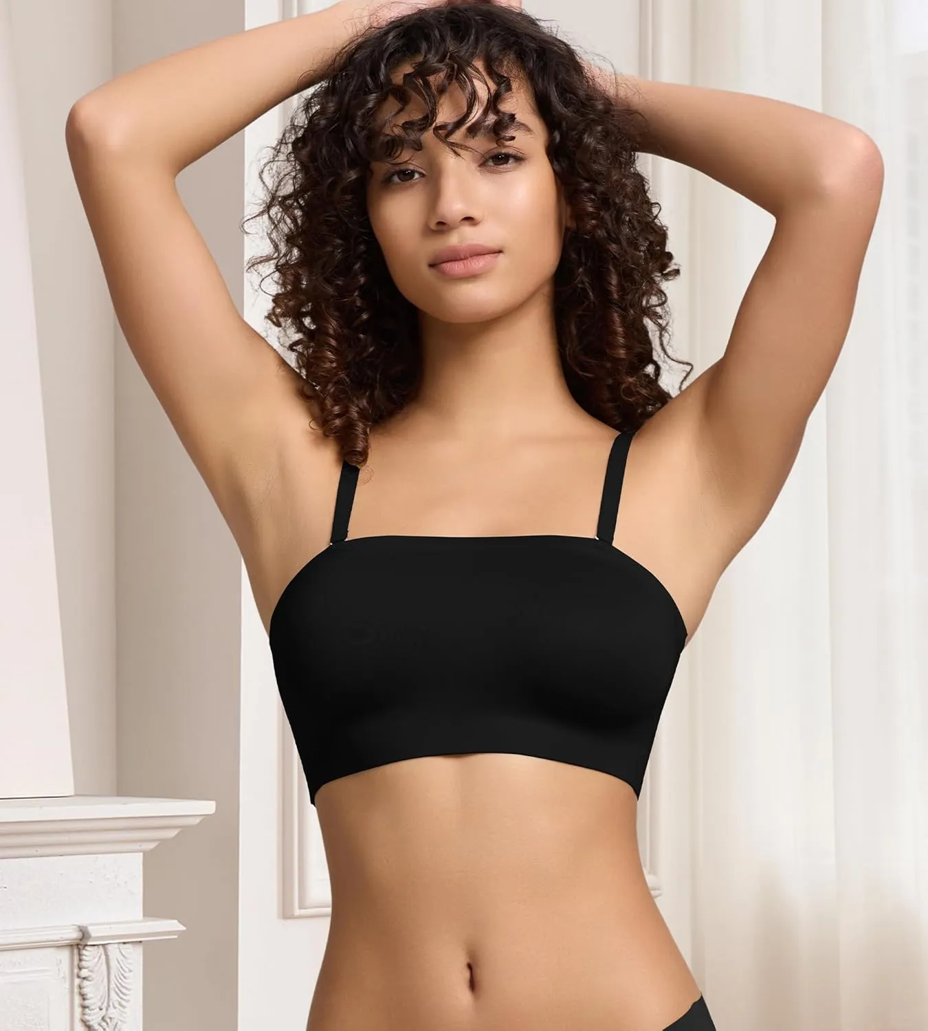 DEANGELMON Strapless Bras for Women Non-Slip Silicone Bandeau Seamless Tube Top Bralette Comfy Non Padded Stretchy Stylish