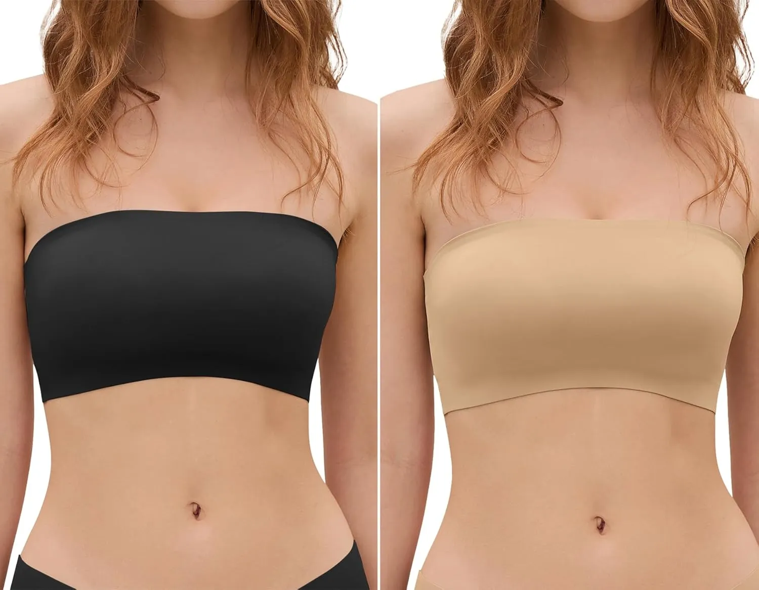 DEANGELMON Strapless Bras for Women Non-Slip Silicone Bandeau Seamless Tube Top Bralette Comfy Non Padded Stretchy Stylish