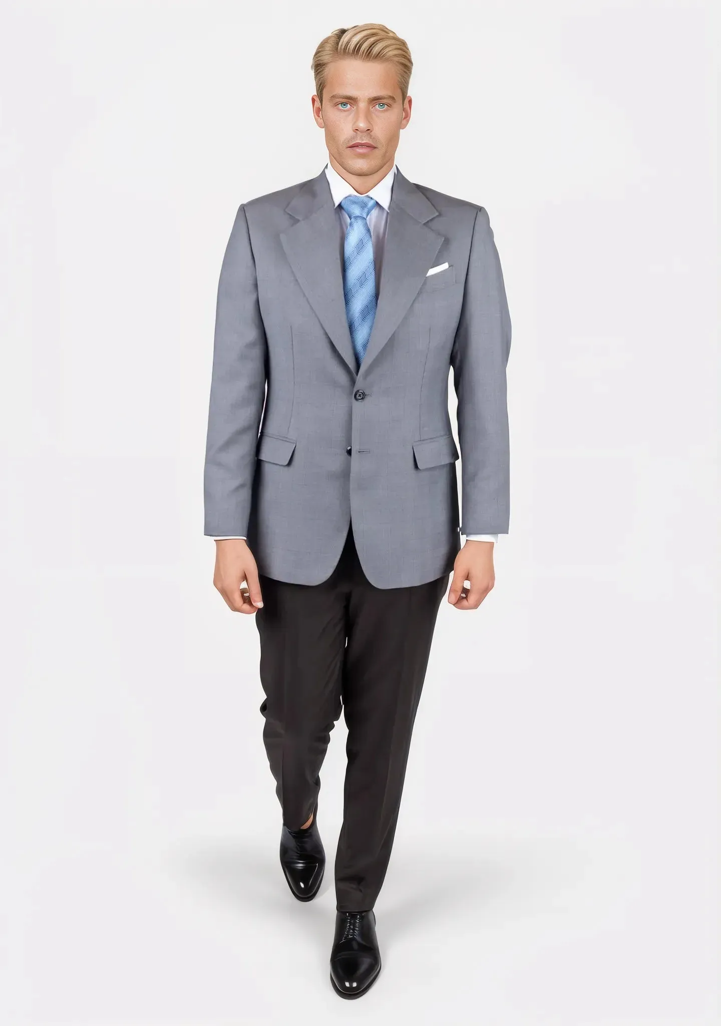 Ellis Light Grey Prince of Wales Jacket