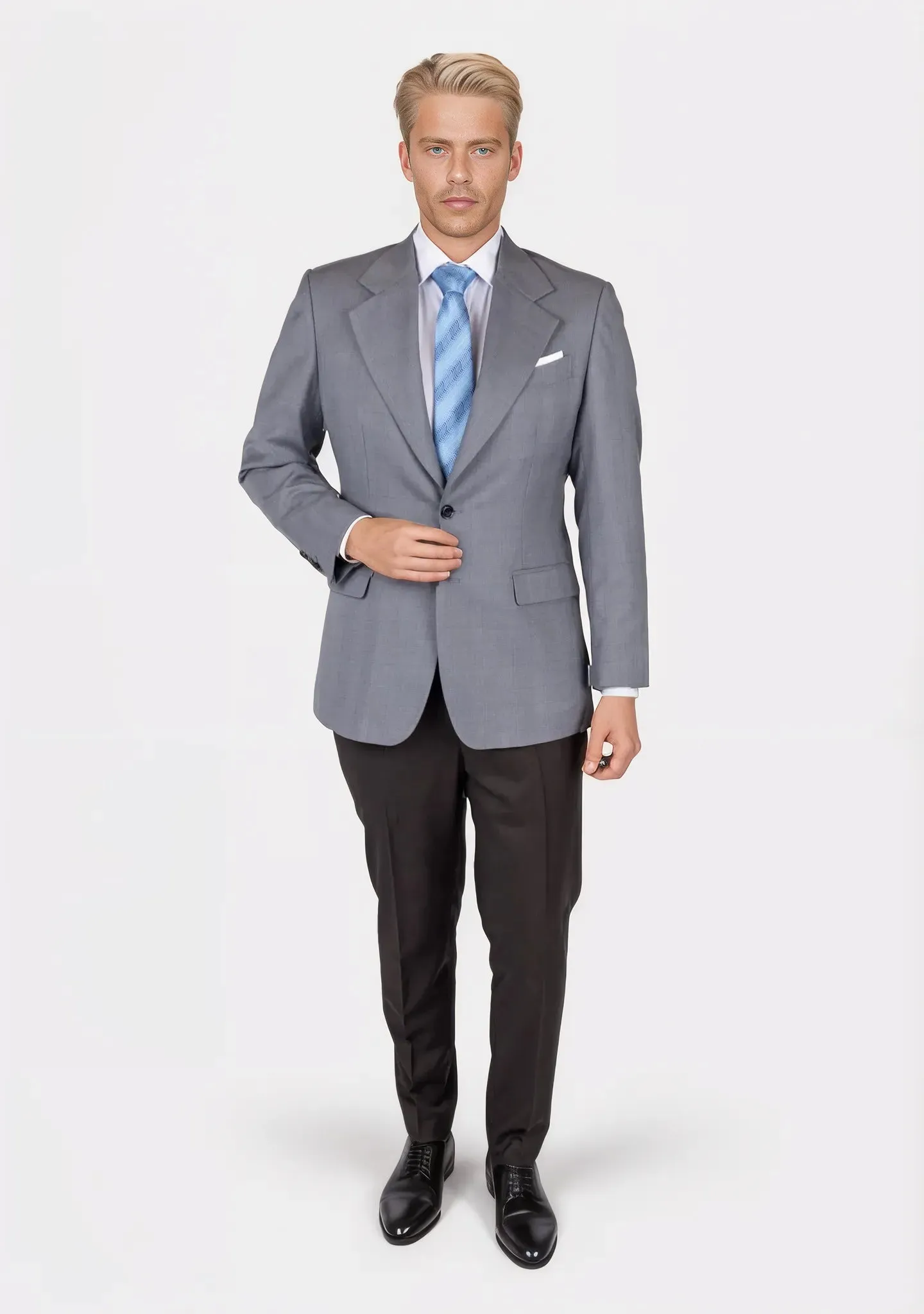 Ellis Light Grey Prince of Wales Jacket