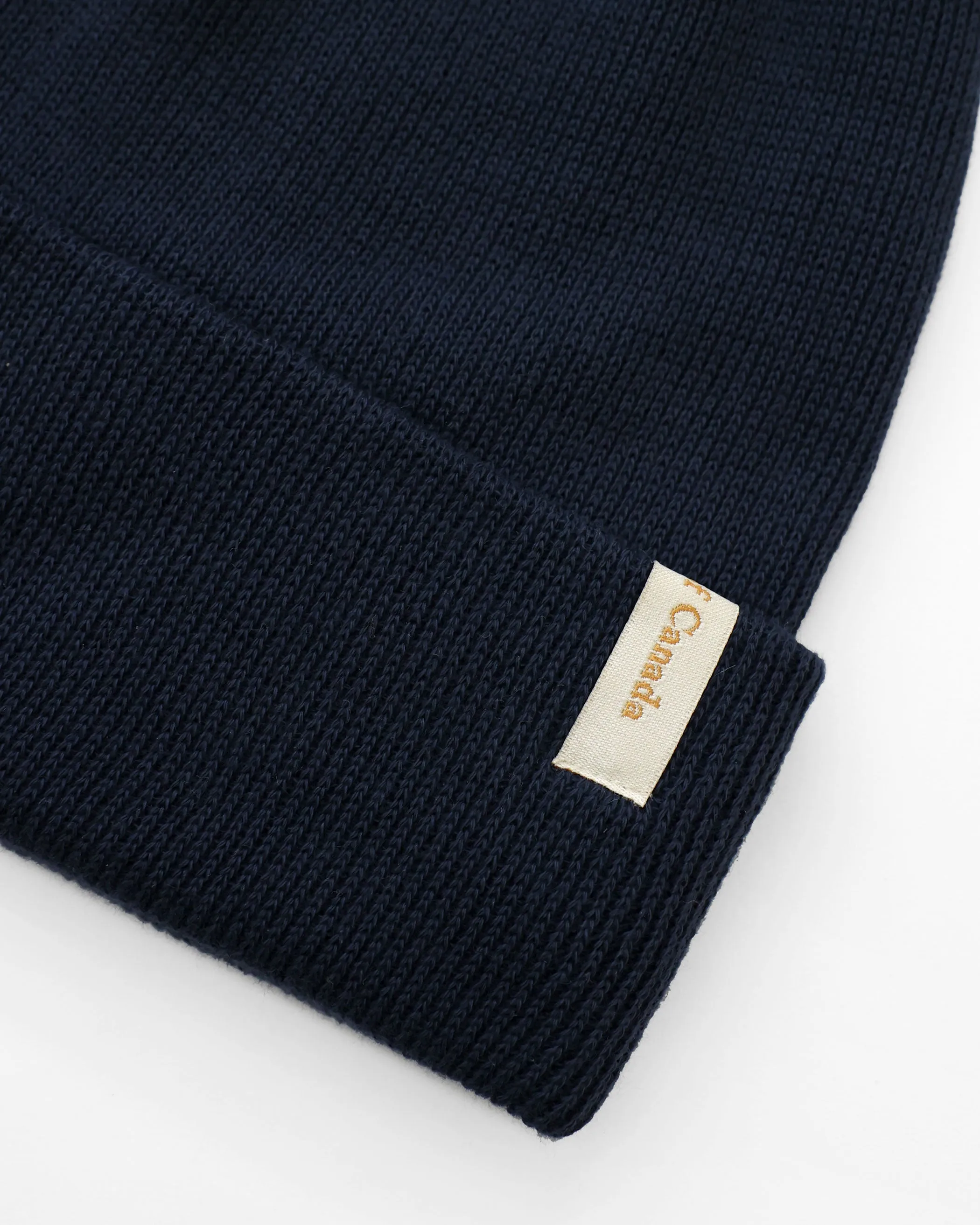 Fine Ribbed Cotton Toque Navy
