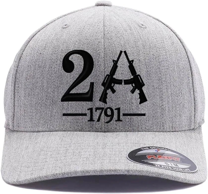 Flex Baseball 2A 1791 and We The People - Protect The 2nd Amendment hat- Custom Embroidered Flex Fitted Baseball Cap