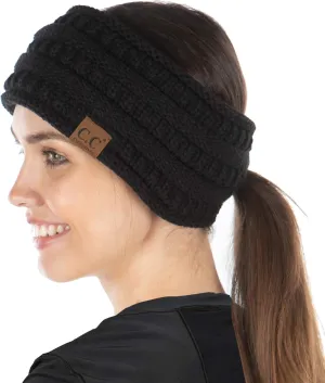 Funky Junque Women's Fleece Lined Cable Knit Headband - Messy Bun Ear Warmer - Solid, Confetti, 4 Tone, Value Packs