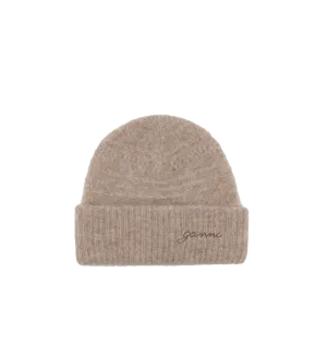 GANNI Brown Soft Beanie