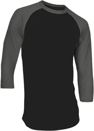 Hat and Beyond Mens Raglan 3/4 Sleeves T Shirts Slim Fit Plain Baseball Jersey
