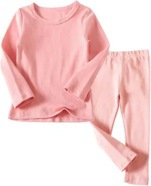 Little Boys Girls Long Johns Thermal Underwear Set 2PC Crewneck Tops and Bottom Toddler Kids Pajamas Warm Jammies,(1-7yrs)