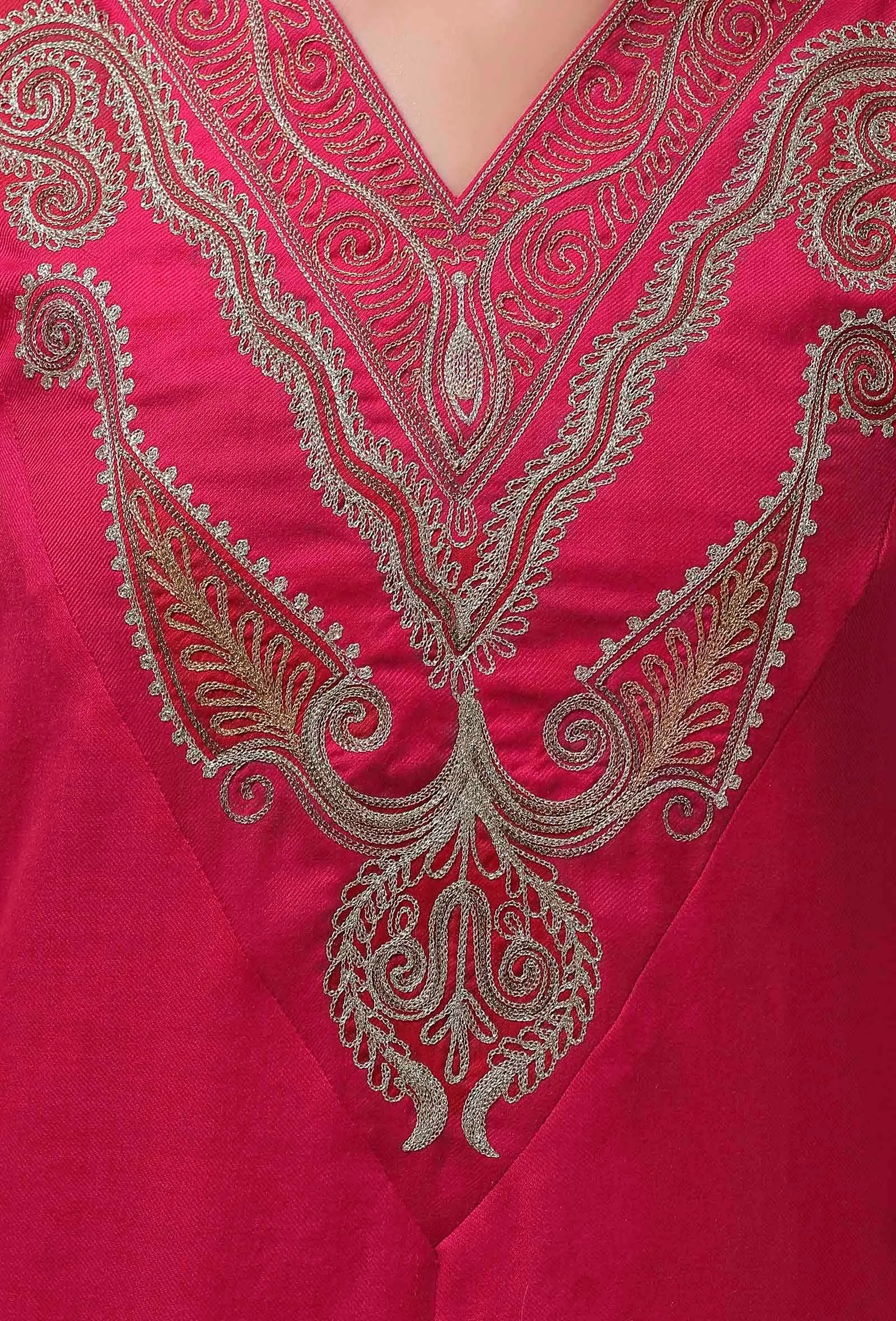 Mahnoor Fuchsia Asymmetrical Woollen Kurta