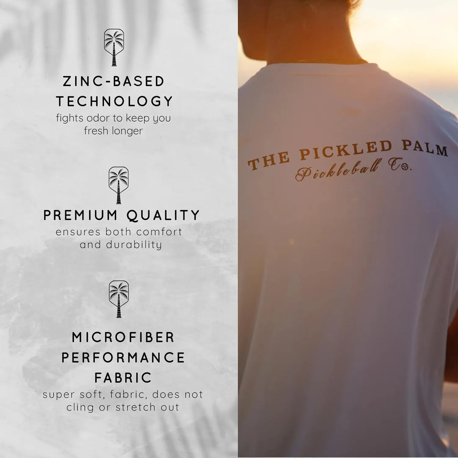 Mens Performance Short Sleeve Pickleball Shirt  Premium UV Protection, Moisture-Wicking, and Odor-Fighting Design