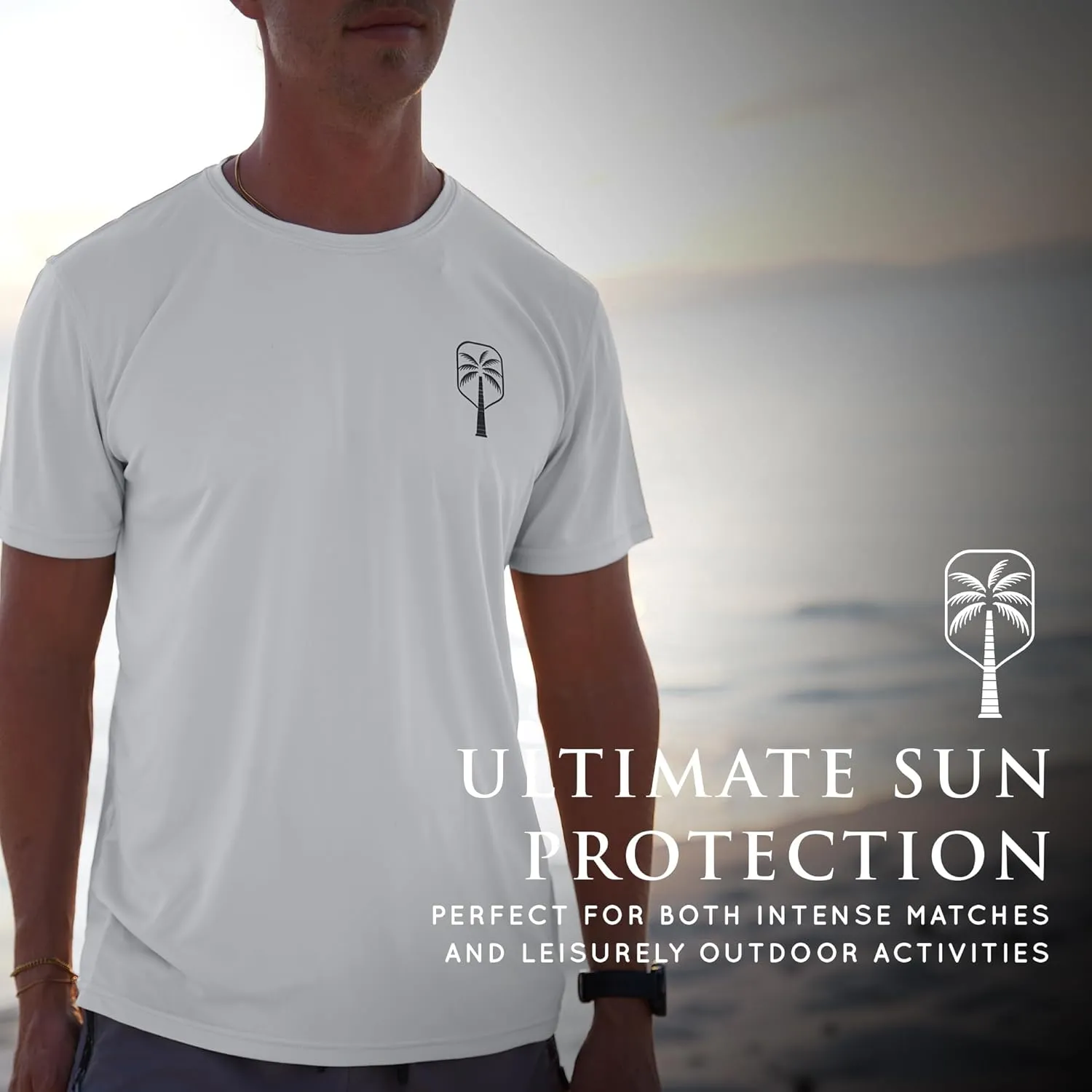 Mens Performance Short Sleeve Pickleball Shirt  Premium UV Protection, Moisture-Wicking, and Odor-Fighting Design