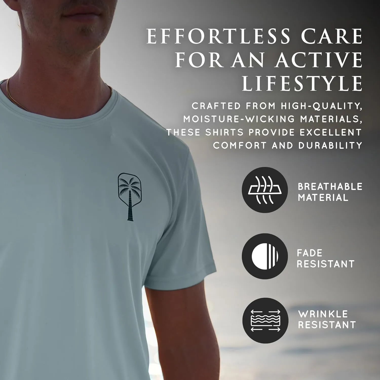 Mens Performance Short Sleeve Pickleball Shirt  Premium UV Protection, Moisture-Wicking, and Odor-Fighting Design