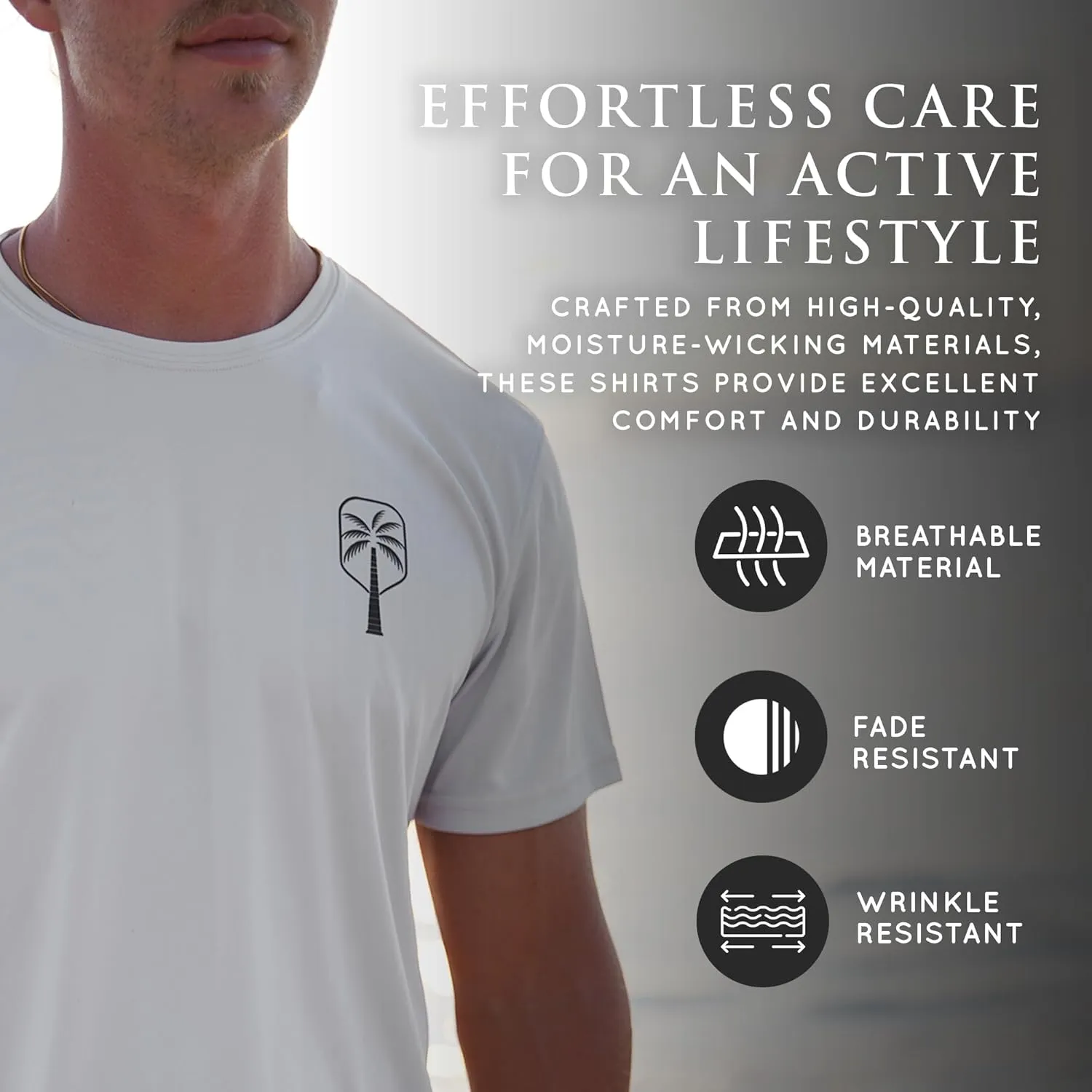 Mens Performance Short Sleeve Pickleball Shirt  Premium UV Protection, Moisture-Wicking, and Odor-Fighting Design