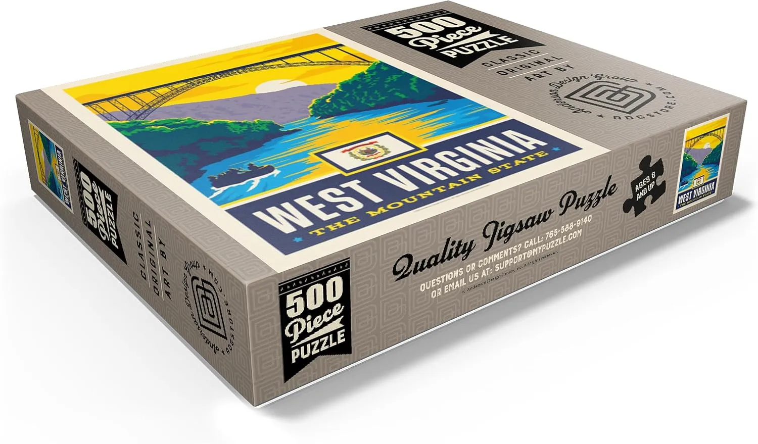 MyPuzzle West Virginia: The Mountain State - Premium 500 Piece Jigsaw Puzzle for Adults