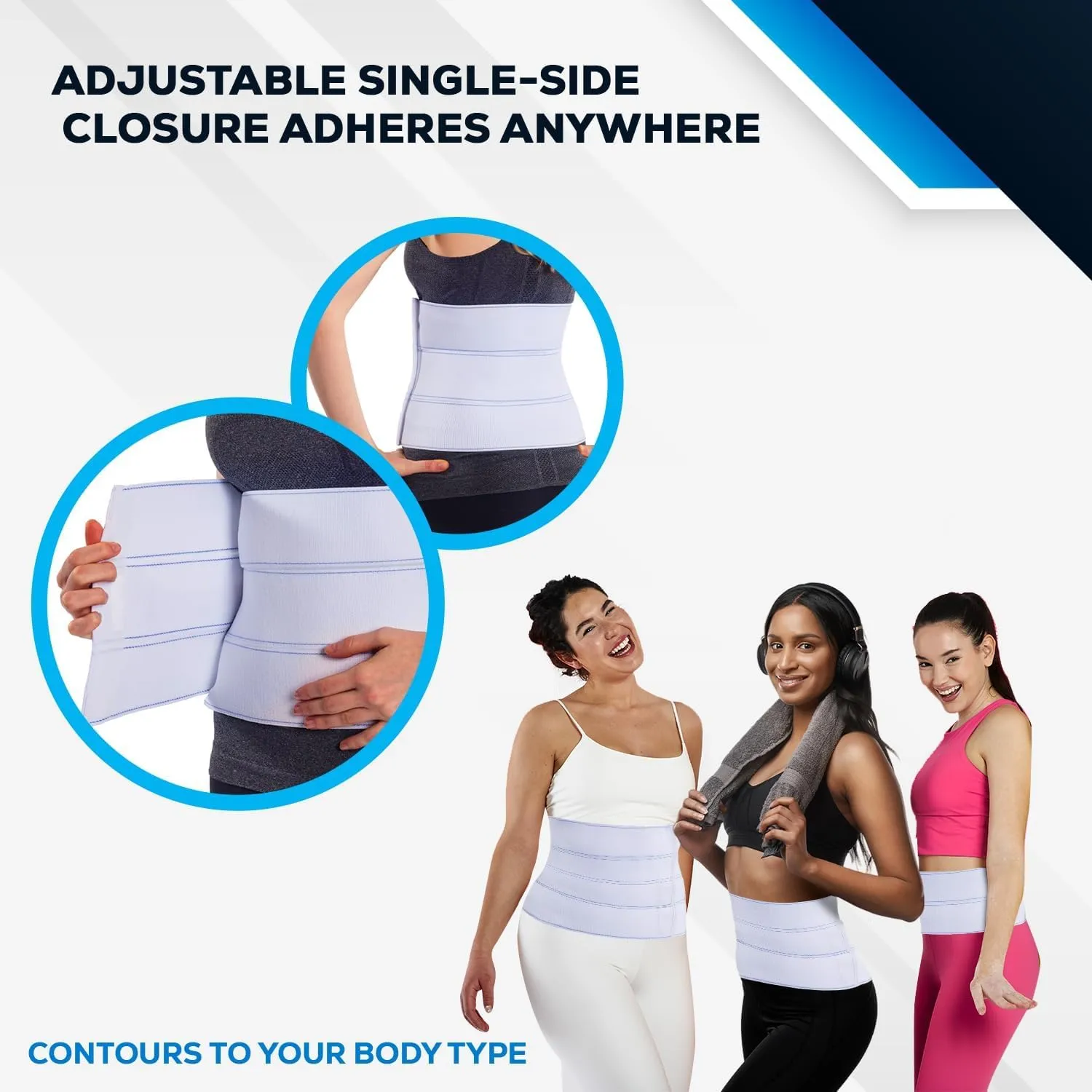 NYOrtho Abdominal Binder Lower Waist Support Belt - Compression Wrap for Men and Women MADE IN USA (30" - 45") 4 Panel - 12"
