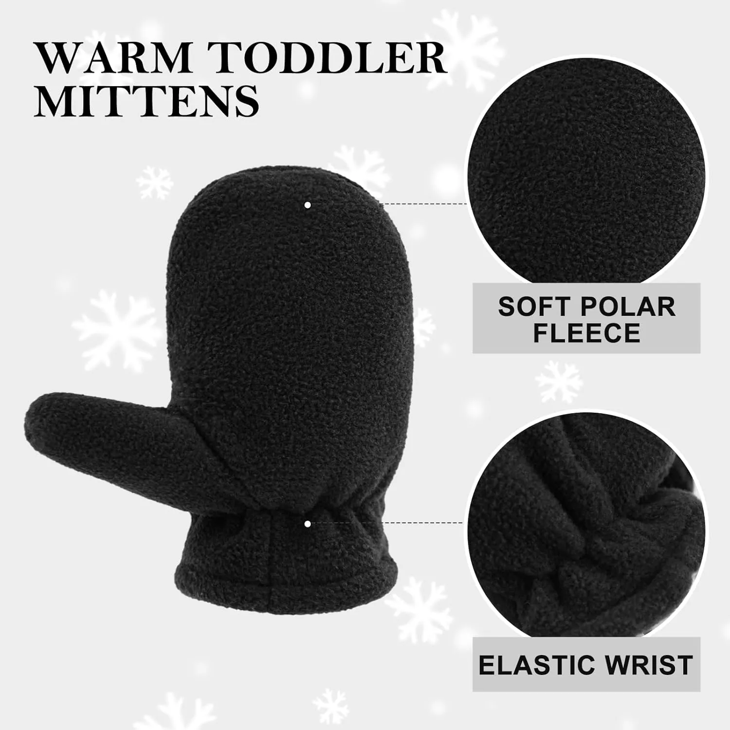 RAOEXI Toddler Infant Winter Mittens Lined with Fleece Easy-on Baby Boy Girls Warm Gloves Outdoor