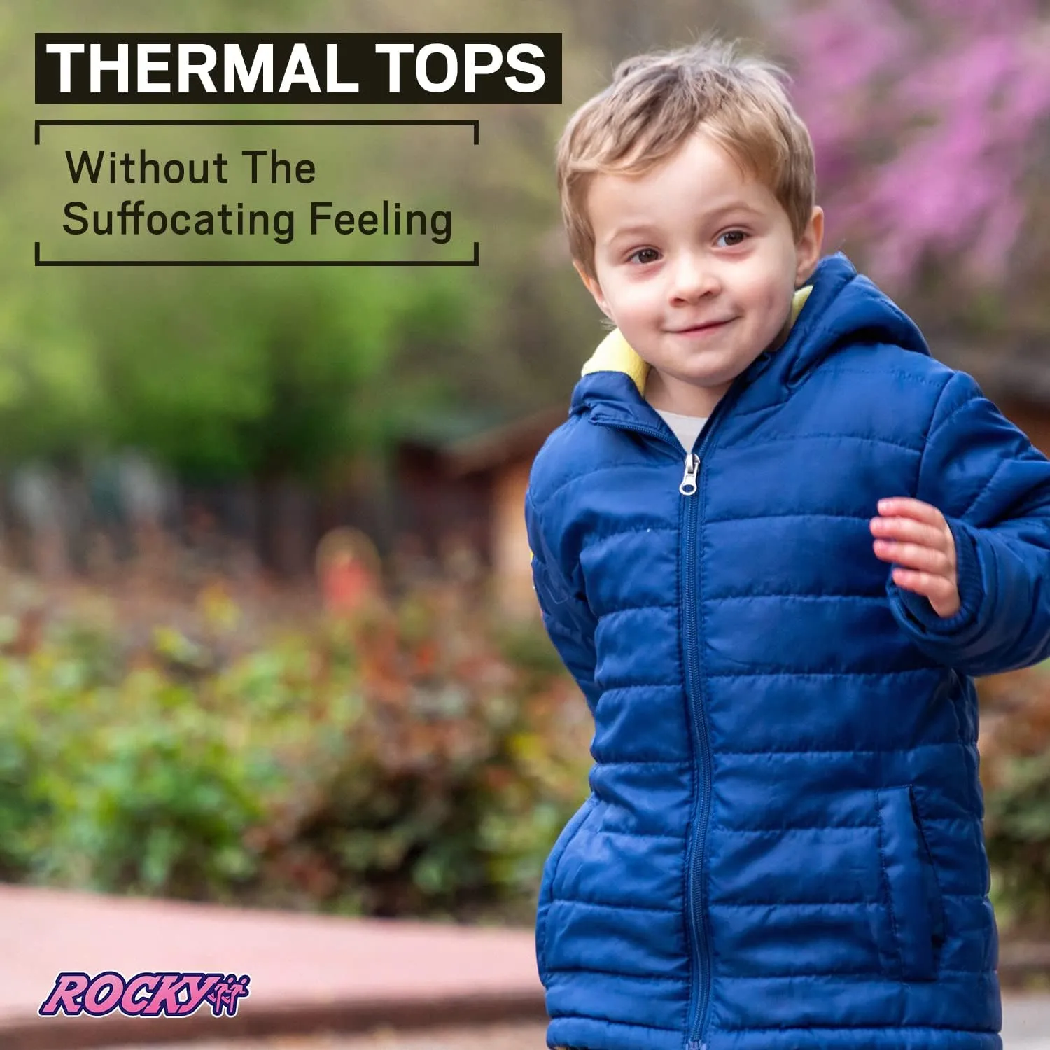 Rocky Boy's Thermal Tops Long Johns Fleece Lined Base Layer Shirt, Insulated for Outdoor Ski Warmth/Extreme Cold Pajamas