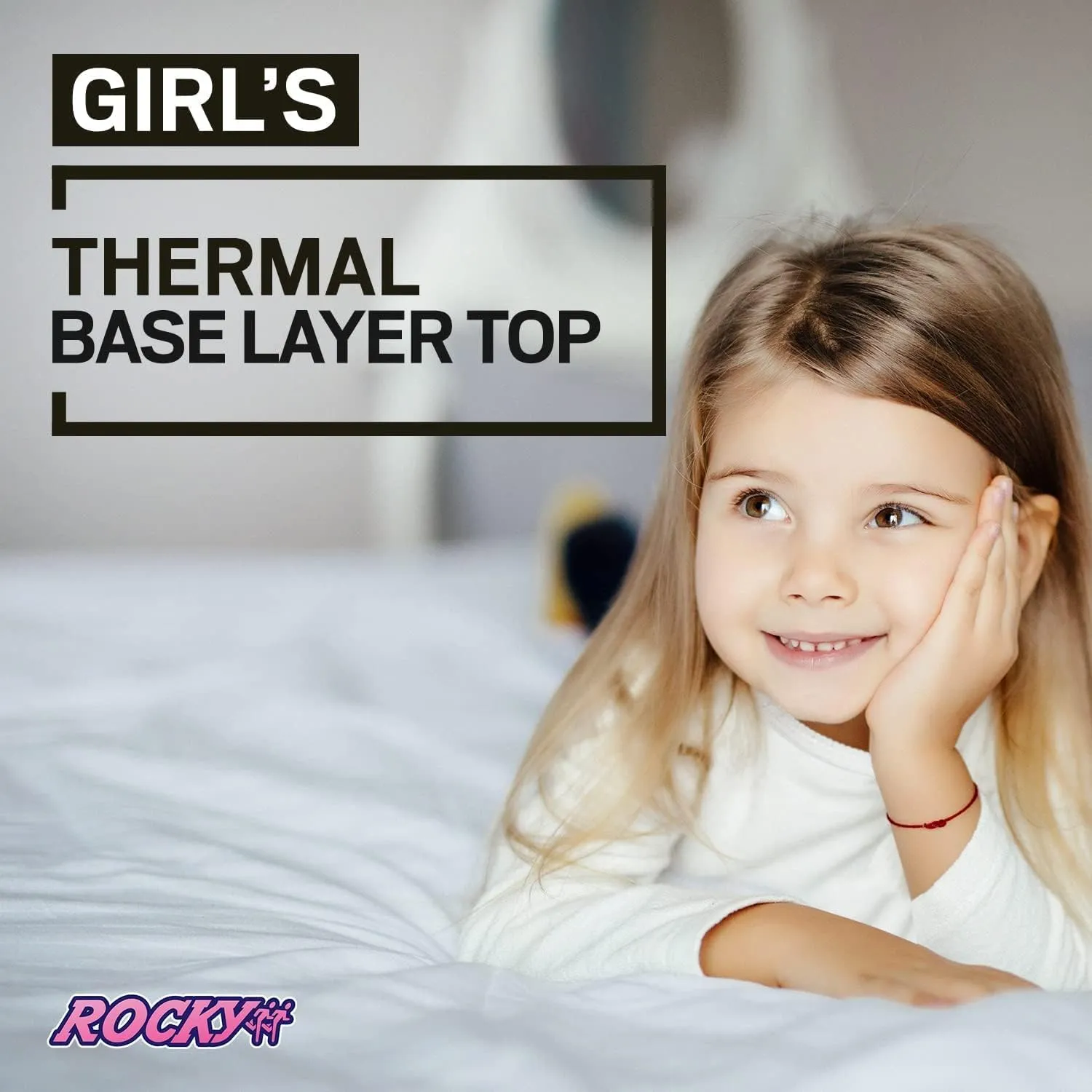 Rocky Girl's Thermal Tops Long Johns Fleece Lined Base Layer Shirt, Insulated for Outdoor Ski Warmth/Extreme Cold Pajamas