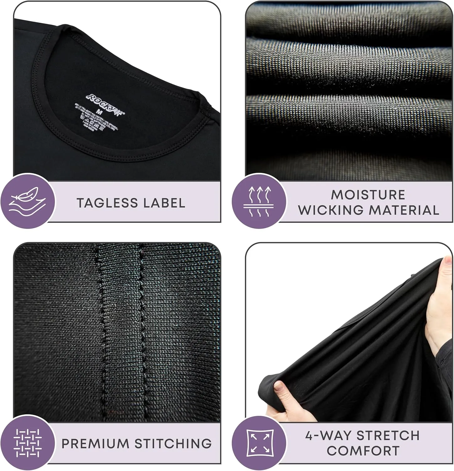 Rocky Thermal Underwear for Men, Long Johns Fleece Lined Set, Shirt & Pants, Base Layer w/Leggings/Bottoms Ski/Extreme Cold