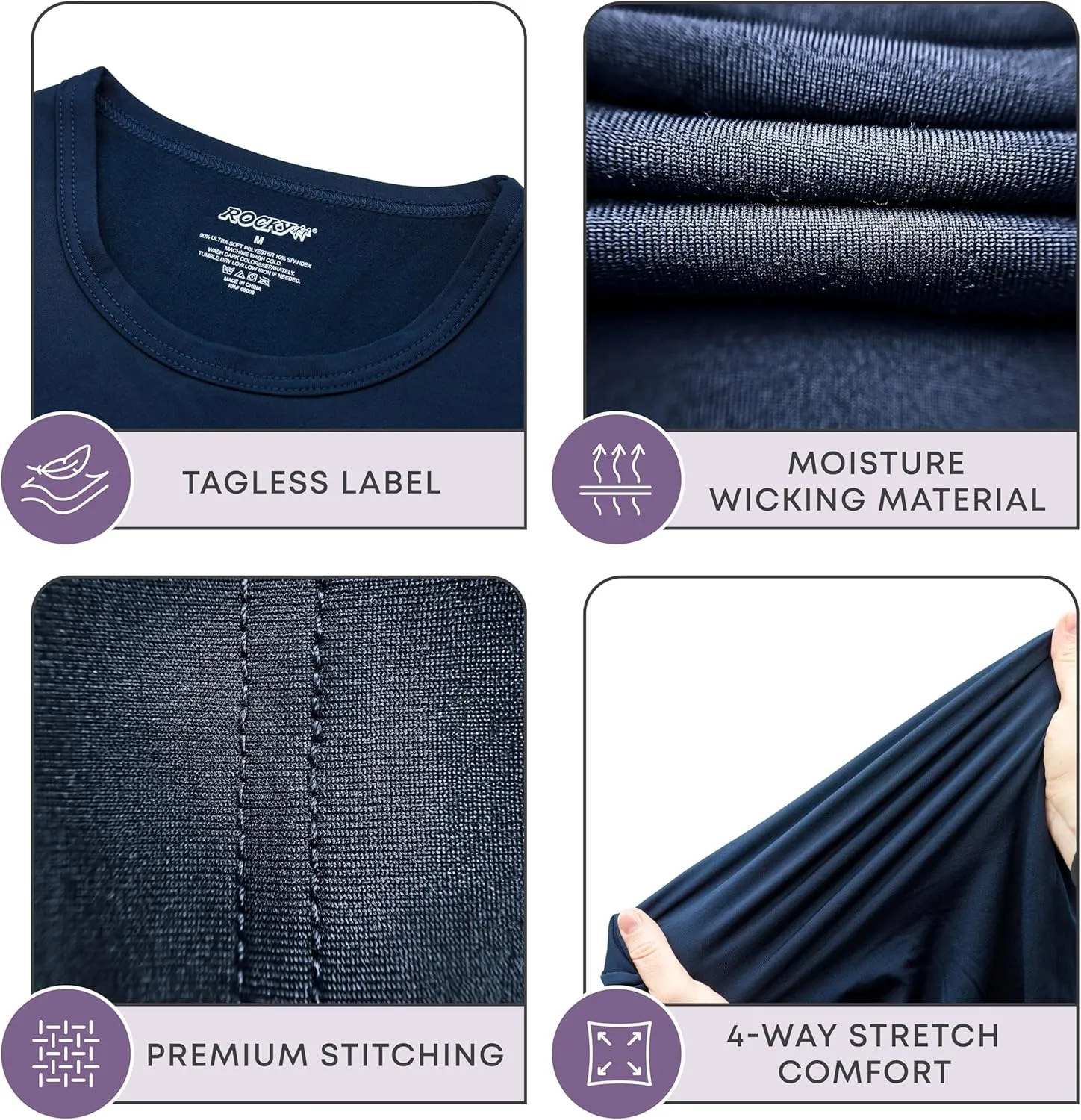 Rocky Thermal Underwear for Men, Long Johns Fleece Lined Set, Shirt & Pants, Base Layer w/Leggings/Bottoms Ski/Extreme Cold