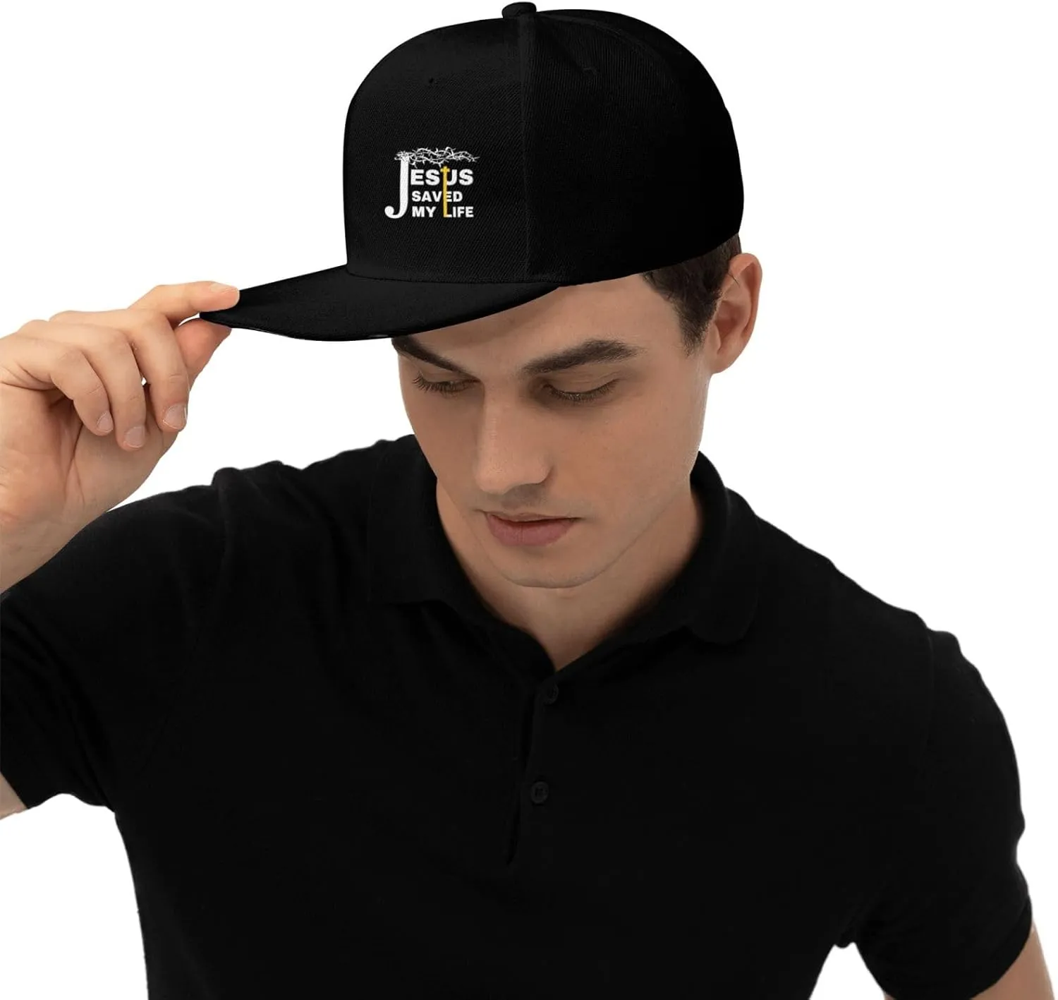 Snapback Hat for Men Women Classic Flat Bill Cap Adjustable Trucker Hat Funny Unisex Hip Hop Cap