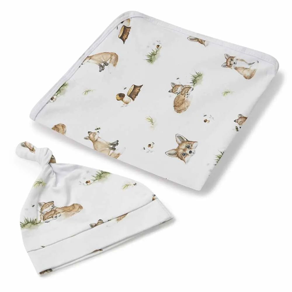 Snuggle Hunny Kids Baby Jersey Wrap & Beanie Set - Fox