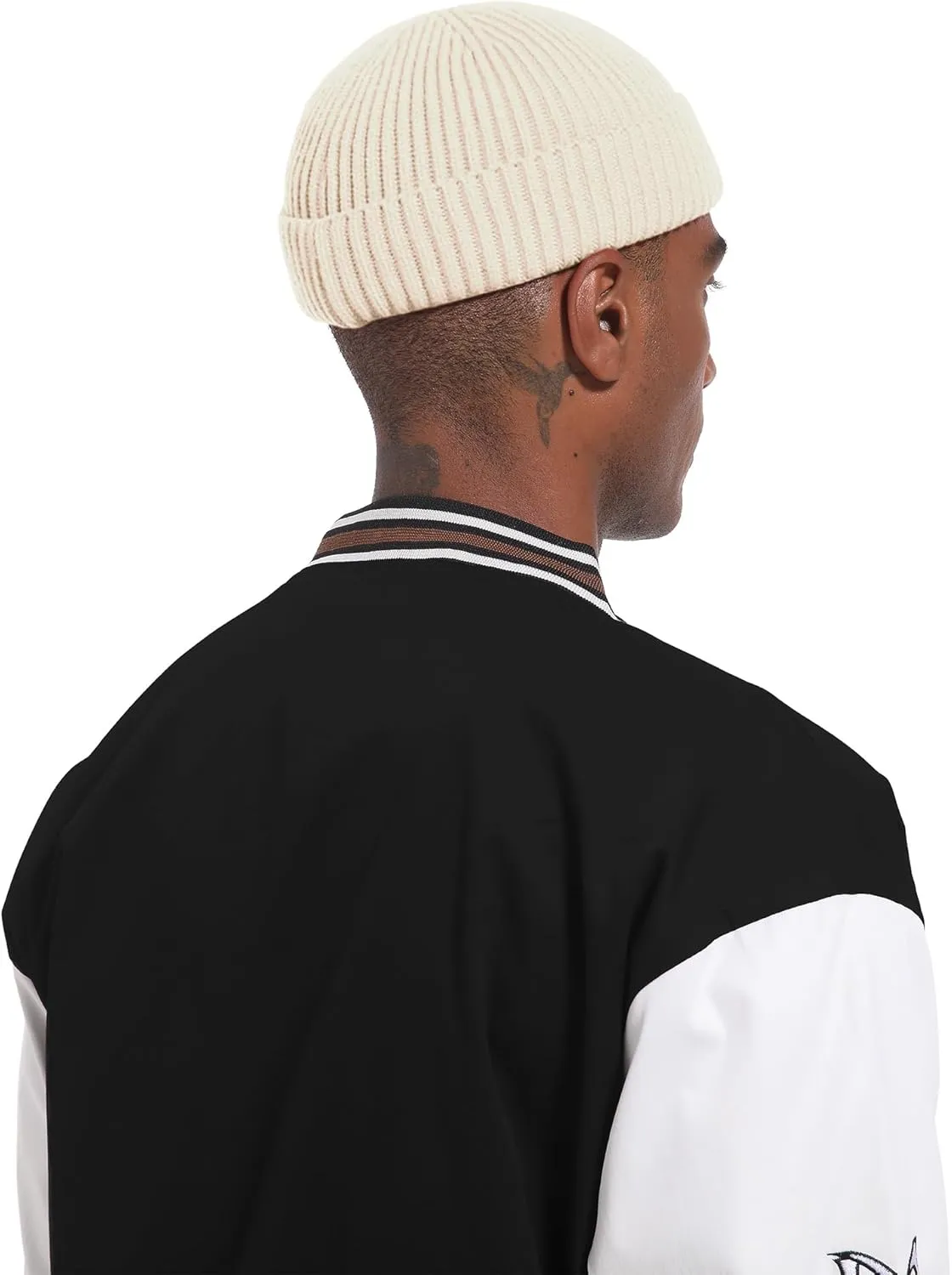 Swag Short Fisherman Beanie for Men Women, Wool Knit Cuffed Fleece Lined Trawler Beanies Winter Warm Hat