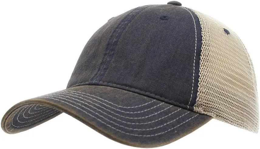 The Vintage Year Washed Cotton Unstructured Soft Mesh Adjustable Trucker Baseball Cap
